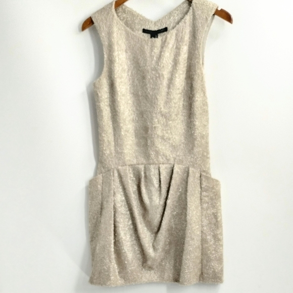 Theyskens' X‎ Theory Felda Silver Textured Cocktail Dress